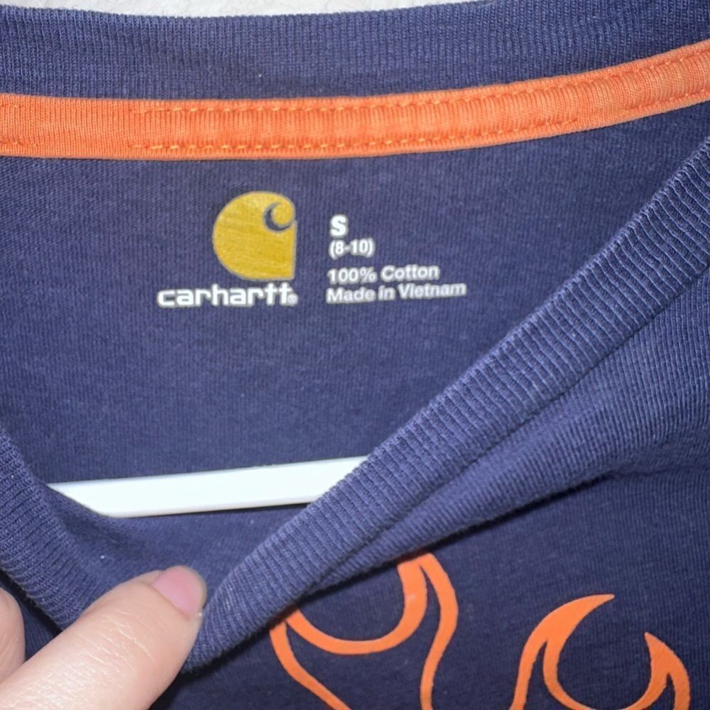 Carhartt Kids Navy and Orange Shirt - Picture 3 of 7